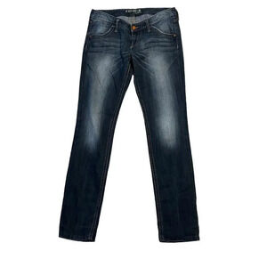 Express Women's Size 8 Dark‎ Blue Skinny Leg 5 Pocket Low Rise Jeans